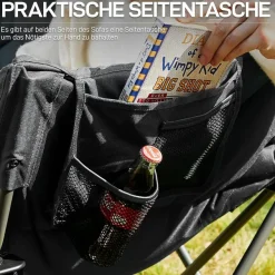 EVER Advanced Campingstuhl Klappbar für 2 Personen, Faltsofa 320KG Belastbar