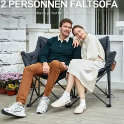 EVER Advanced Campingstuhl Klappbar für 2 Personen, Faltsofa 320KG Belastbar