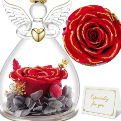 Ewige Rose Engel Glaskuppel Geburtstagsgeschenk Frau Mutter Weihnachten