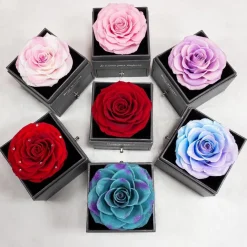 Ewige Rote Rose mit Herz Halskette Geschenk für Frauen - Muttertag Weihnachten