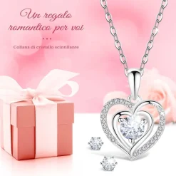 Ewige Rote Rose mit Herz Halskette Geschenk für Frauen - Muttertag Weihnachten