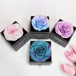 Ewige Rote Rose mit Herz Halskette Geschenk für Frauen - Muttertag Weihnachten