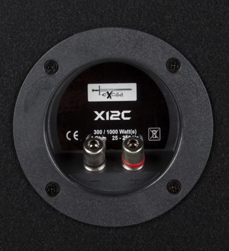 Excalibur 30cm Auto Subwoofer X12C 1000 Watt Geschlossenes Gehäuse Boombox