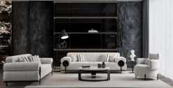 Exklusives Sofa Set Modern 2 Sofas Sessel & Tisch Creme Komfort Neu