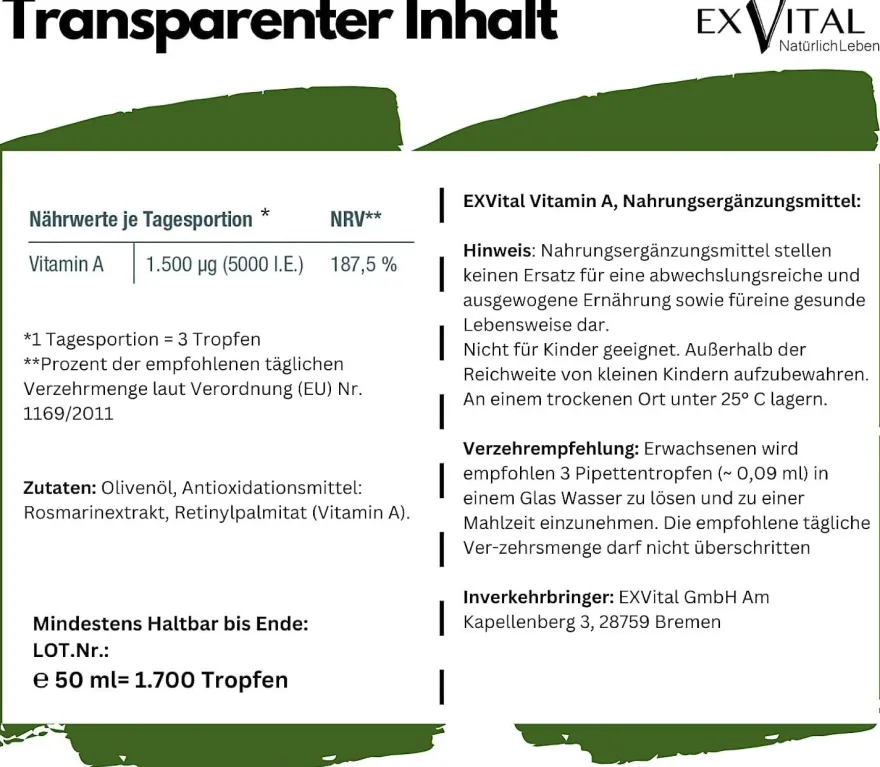EXVital® Vitamin A Tropfen (Retinol)