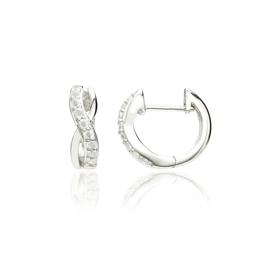 Eye Candy Klappcreole 925er Sterling Silber Zirkonia ECJ-CR0066