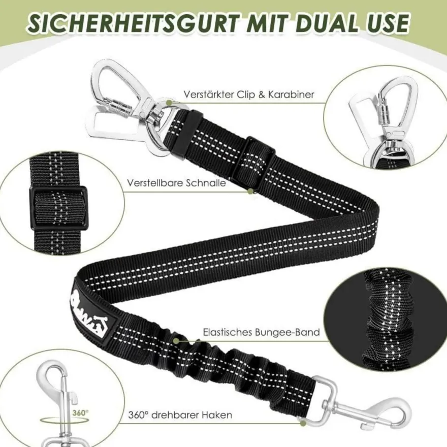 Eyein Hundegeschirr mit Sicherheitsgurt für Auto, atmungsaktiv, verstellbar