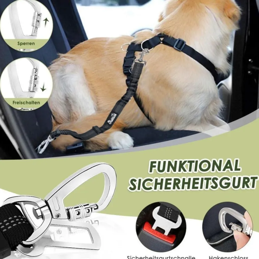 Eyein Hundegeschirr mit Sicherheitsgurt für Auto, atmungsaktiv, verstellbar
