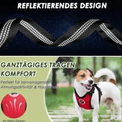 Eyein Hundegeschirr mit Sicherheitsgurt für Auto, atmungsaktiv, verstellbar