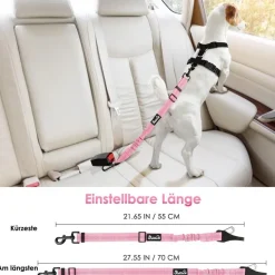 Eyein Hunde Sicherheitsgurt für Auto, verstellbar mit elastischer Ruckdämpfung