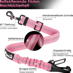 Eyein Hunde Sicherheitsgurt für Auto, verstellbar mit elastischer Ruckdämpfung