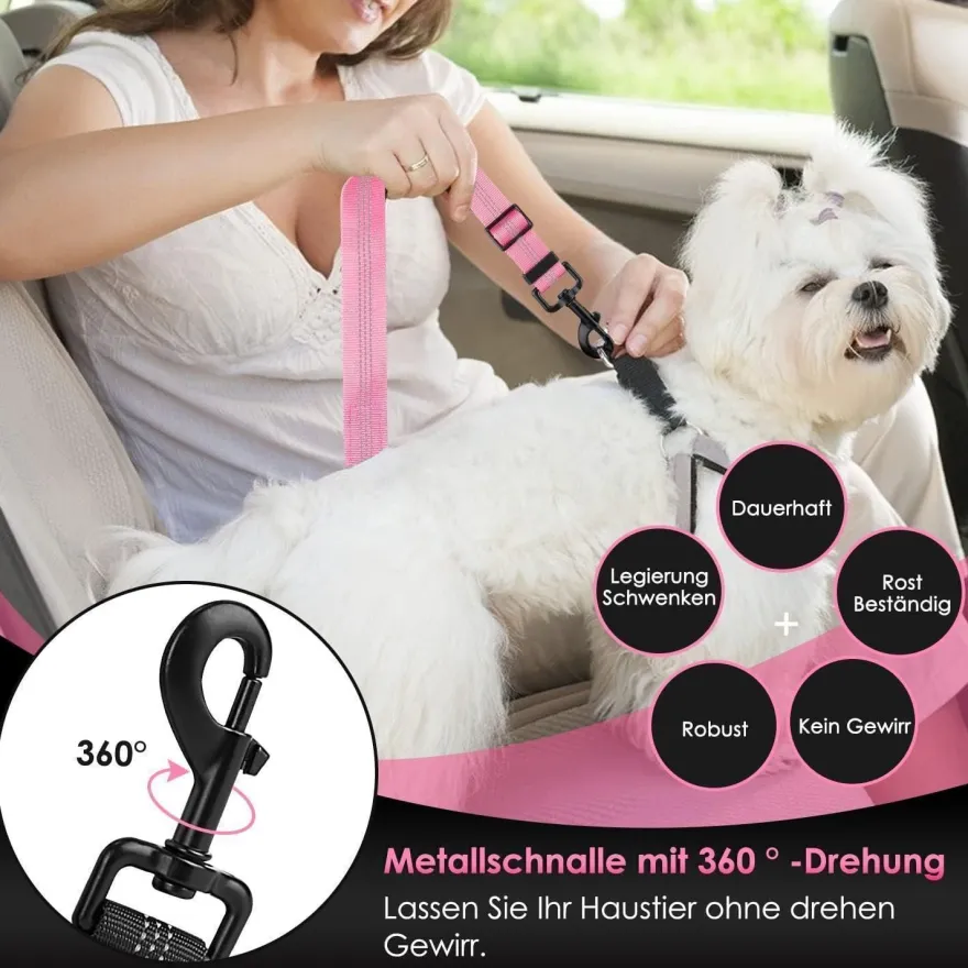 Eyein Hunde Sicherheitsgurt für Auto, verstellbar mit elastischer Ruckdämpfung