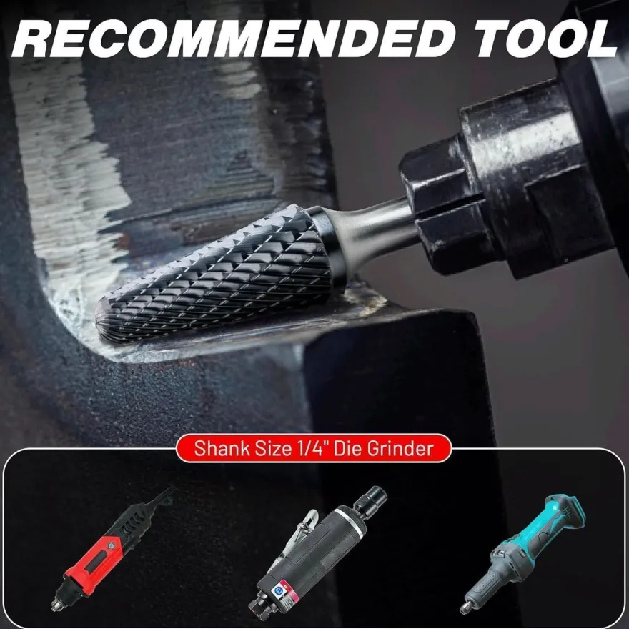 EZARC AlCrN Hartmetall-Rotationsfräser (Pro) SL-5 Doppelschnitt Frässtift 1/4