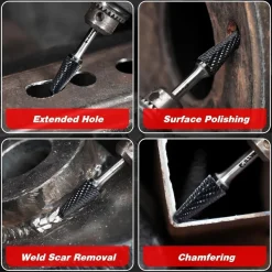 EZARC AlCrN Hartmetall-Rotationsfräser (Pro) SL-5 Doppelschnitt Frässtift 1/4