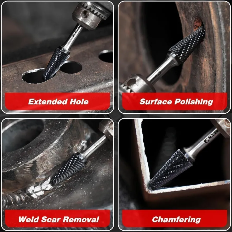 EZARC AlCrN Hartmetall-Rotationsfräser (Pro) SL-5 Doppelschnitt Frässtift 1/4