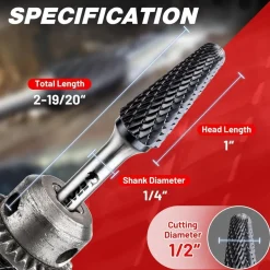 EZARC AlCrN Hartmetall-Rotationsfräser (Pro) SL-5 Doppelschnitt Frässtift 1/4