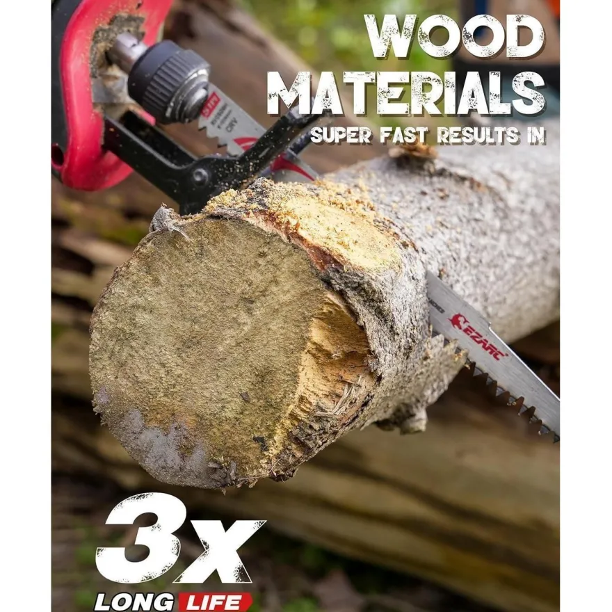 EZARC Säbelsägeblätter für Holz 5tlg 225mm - Astsägeblätter mit geschliffenen