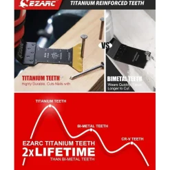 EZARC 3tlg Titan Multitool Sägeblätter - Oszillierend, Universal Schnellwechsel