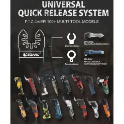 EZARC 3tlg Titan Multitool Sägeblätter - Oszillierend, Universal Schnellwechsel