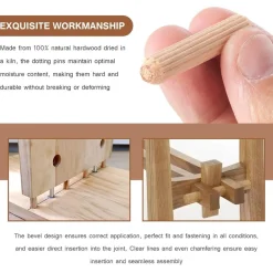 Faankiton 250 Stück Holzdübel Set 8x40mm, Riffeldübel aus Buche für Möbel und