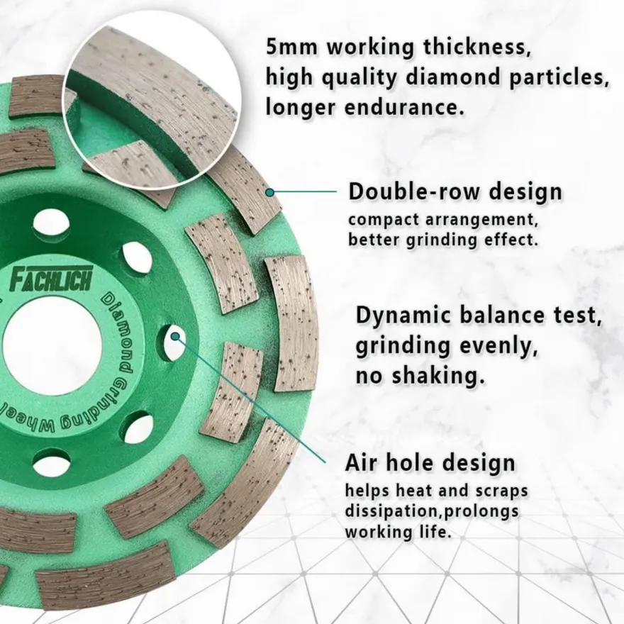 Fachlich Diamant Schleiftopf 100mm Doppelreihe für Beton, Mauerwerk, Granit