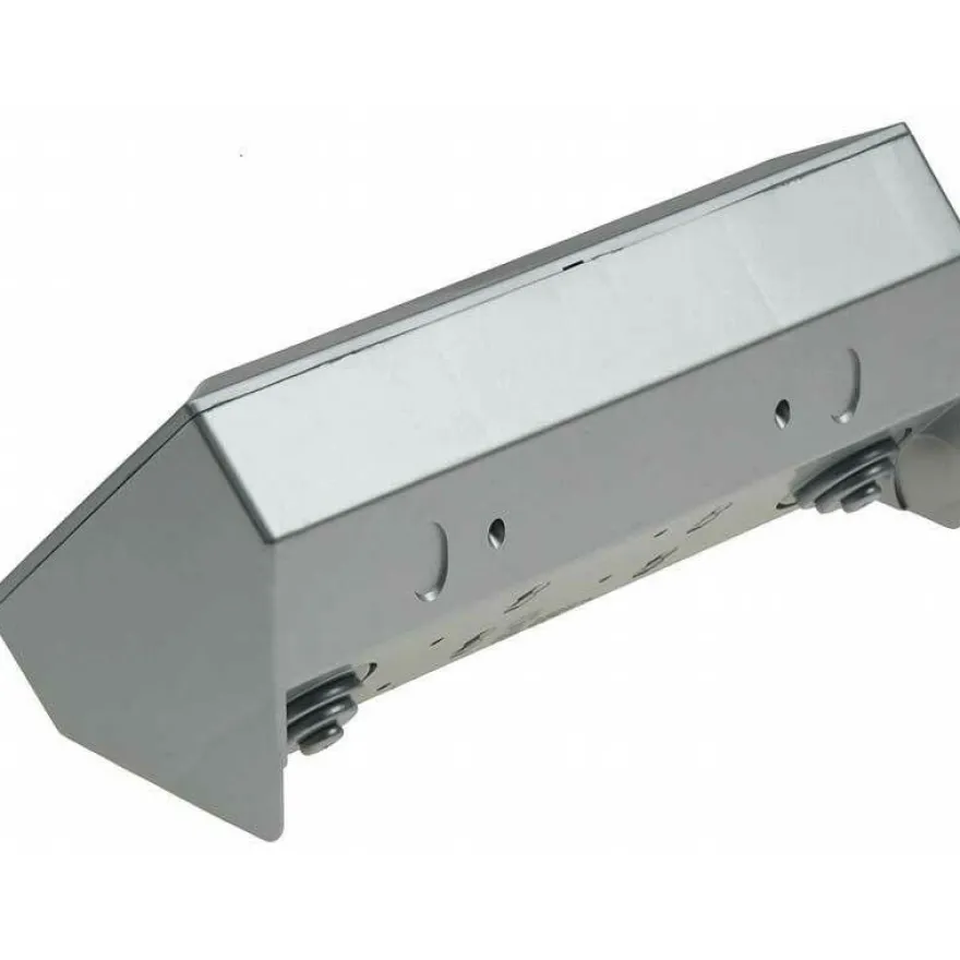 3fach Steckdosenblock silber Aufbaumontage Steckerleiste Mehrfachstecker 45°