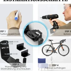 Fahrrad Wandhalterung 3-in-1 Aufhängung 32KG MTB E-Bikes Rennrad 2 Stücke
