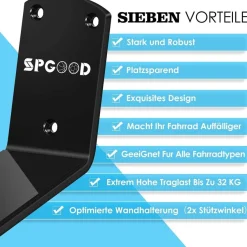 Fahrrad Wandhalterung 3-in-1 Aufhängung 32KG MTB E-Bikes Rennrad 2 Stücke