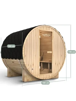 Fasssauna L Pini wood Outdoor Sauna inkl. Ofen (mit Montage)