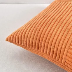 FDTERN 2er Set Kordsamt Kissenbezüge 30x50cm Orange - Weich, Modern, Boho
