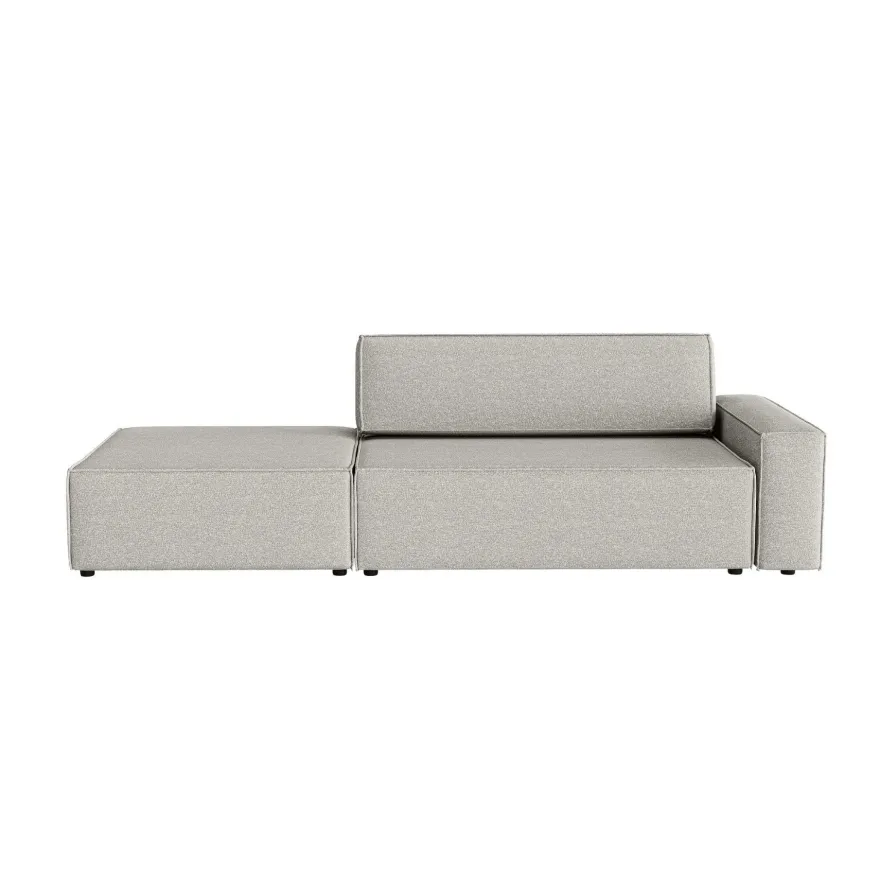 FEDVE Lummo Si Ecksofa mit Schlafcouch, Stauraum und abnehmbarem Pouf