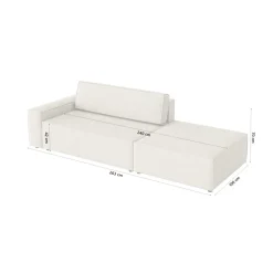 FEDVE Lummo Si Ecksofa mit Schlafcouch, Stauraum und abnehmbarem Pouf