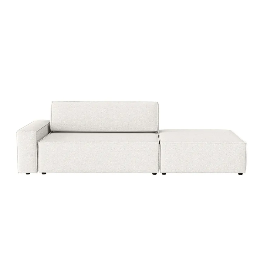 FEDVE Lummo Si Ecksofa mit Schlafcouch, Stauraum und abnehmbarem Pouf
