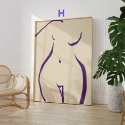 Feminine Porträt Poster · Geschenkidee · Feminine Figuren Körperkunst Maritim