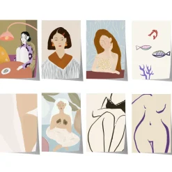 Feminine Porträt Poster · Geschenkidee · Feminine Figuren Körperkunst Maritim