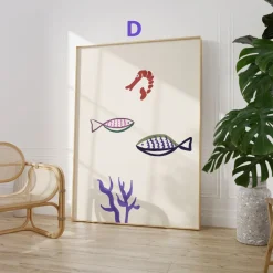 Feminine Porträt Poster · Geschenkidee · Feminine Figuren Körperkunst Maritim