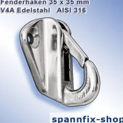 Fenderhaken Verdeckauge Edelstahl Fender Halter Haken Fenderhalter Bootsport