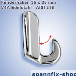 Fenderhaken Verdeckauge Edelstahl Fender Halter Haken Fenderhalter Bootsport