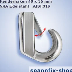 Fenderhaken Verdeckauge Edelstahl Fender Halter Haken Fenderhalter Bootsport