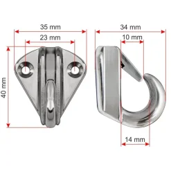 Fenderhaken Verdeckauge Edelstahl Fender Halter Haken Fenderhalter Bootsport