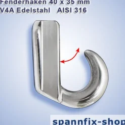 Fenderhaken Verdeckauge Edelstahl Fender Halter Haken Fenderhalter Bootsport