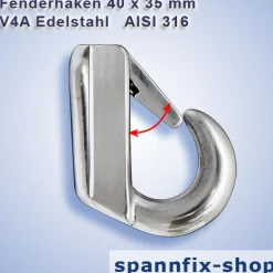 Fenderhaken Verdeckauge Edelstahl Fender Halter Haken Fenderhalter Bootsport