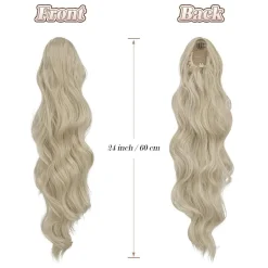 Feshfen Pferdeschwanz Haarteil Haarverlängerung mit Kordelzug, wellig, 60cm