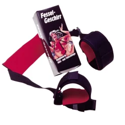 Fessel-Set Fussfesseln mit Halsschlinge Klettverschlüsse Bondage SM schwarz