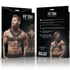 Fetish Submissive Attitude Brustharness aus Ökoleder mit Nieten
