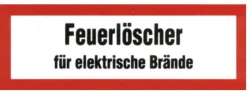 Feuerlöscher Zusatzschild