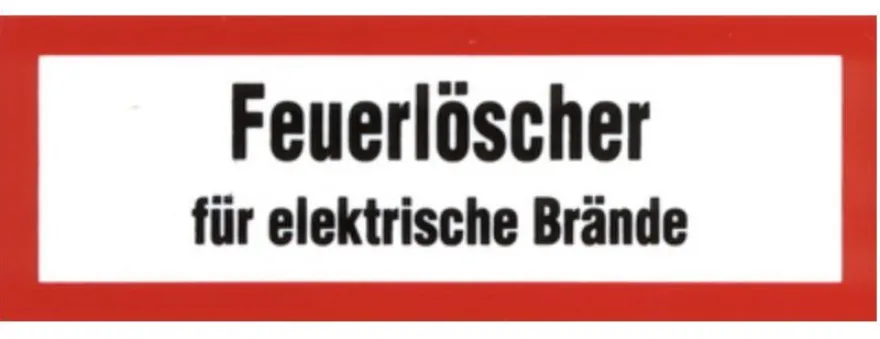 Feuerlöscher Zusatzschild