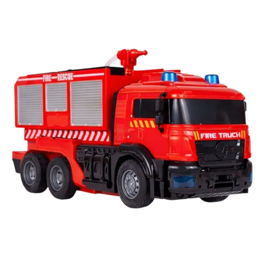 Feuerwehr-Roboterauto 2-in-1 ferngesteuert mit Licht, Sound und Wasser