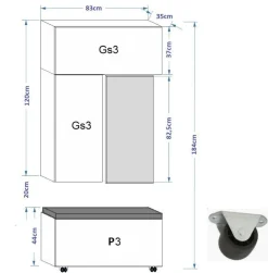 F10 Flur Dielenmöbel Garderobenschrank Dielenschrank Schuhschrank Flurmöbel Spiegel