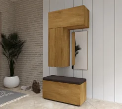 F10 Flur Dielenmöbel Garderobenschrank Dielenschrank Schuhschrank Flurmöbel Spiegel